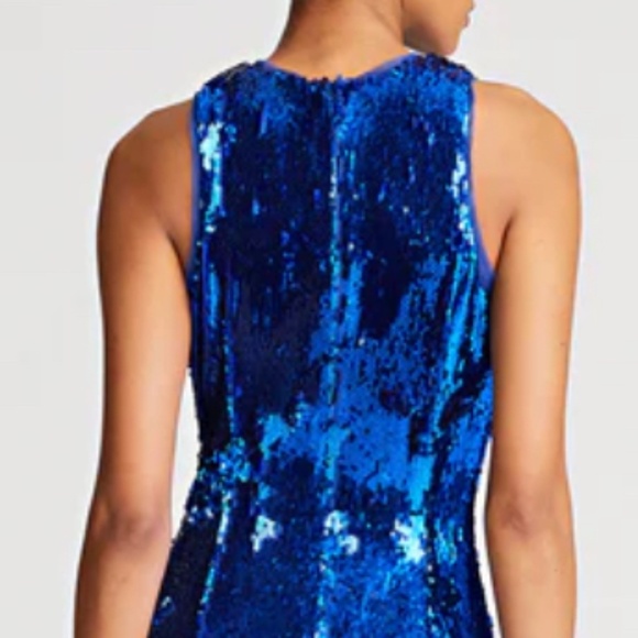 Halston blue sequin dress gown(floor length dress) - Picture 5 of 5
